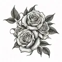 three roses intertwined tattoo design idea