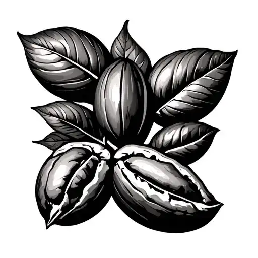 Cocoa beans growing inside tattoo design idea