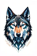 wolf face tattoo design idea