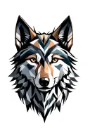 wolf face tattoo design idea