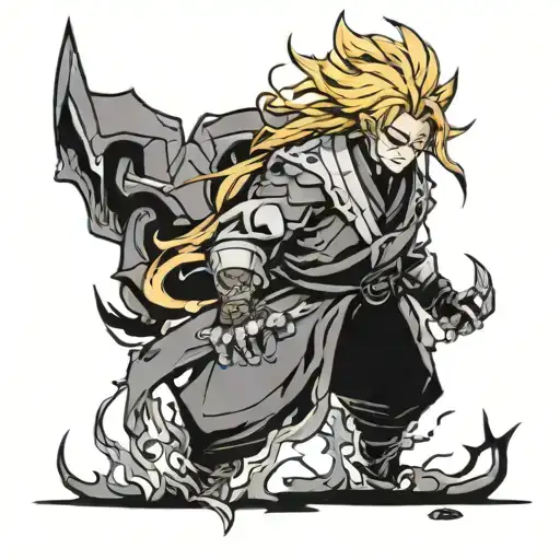 anime rengoku demon slayer mininmalistic set your heart ablaze tattoo design idea