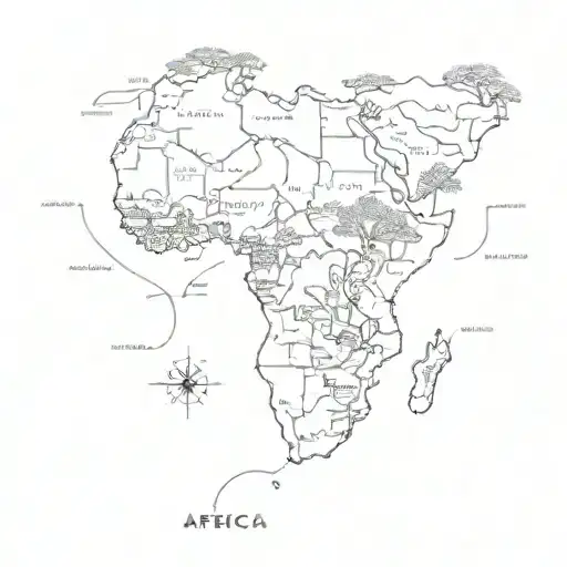 map of africa tattoo design idea