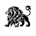 3d lion roaring tattoo design idea