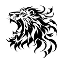 3d lion roaring tattoo design idea