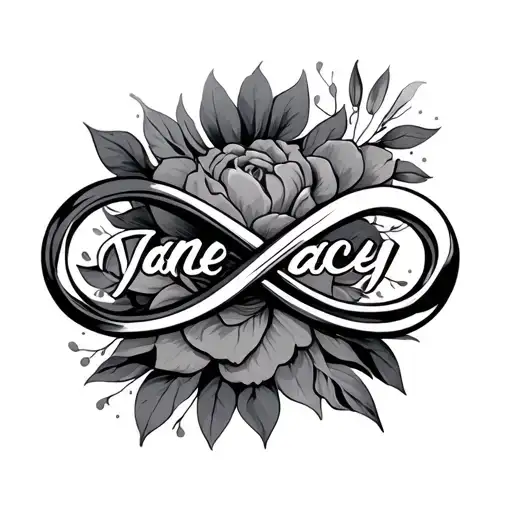 name jacey with infinity symbol tattoo design idea