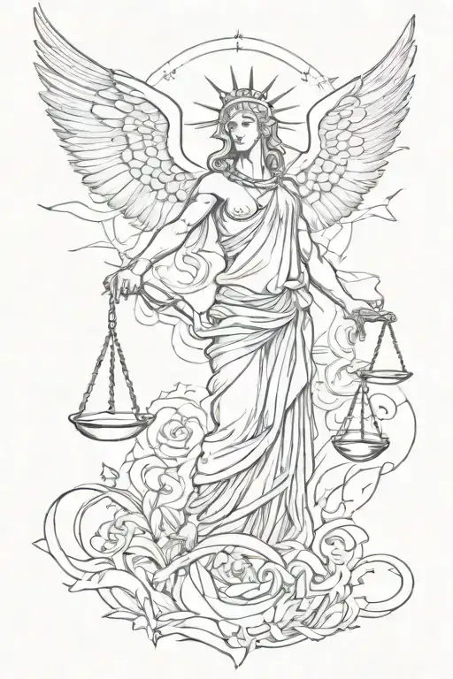 freedom and justice tattoo design idea