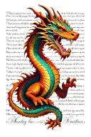 meander bar and dragon with bible verses tattoo design idea