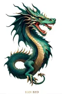 meander bar and dragon with bible verses tattoo design idea