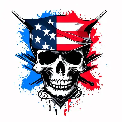 Rebel flag skulls tattoo design idea