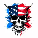 Rebel flag skulls tattoo design idea