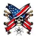 Rebel flag skulls tattoo design idea