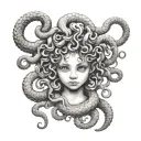 medusa as a child tattoo design idea
