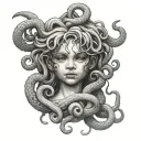 medusa as a child tattoo design idea