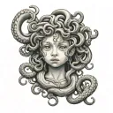 medusa as a child tattoo design idea