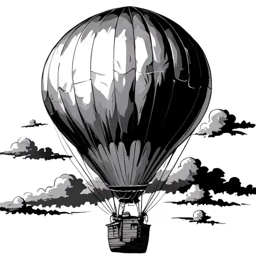 Hot Air Balloon tattoo design idea