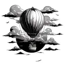 Hot Air Balloon tattoo design idea