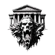 parthenon building tattoo design idea