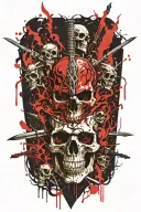 sword and skull tattoo design idea