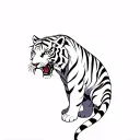 preying white tiger tattoo design idea