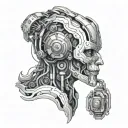 sound artificial intelligence electronic tattoo design idea