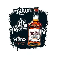 Fireball whiskey bottle tattoo design idea