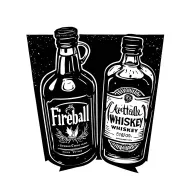 Fireball whiskey bottle tattoo design idea