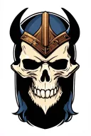 viking skull adorned tattoo design idea