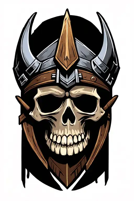viking skull adorned tattoo design idea