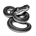 Western Diamondback Rattlesnake wrapping tattoo design idea
