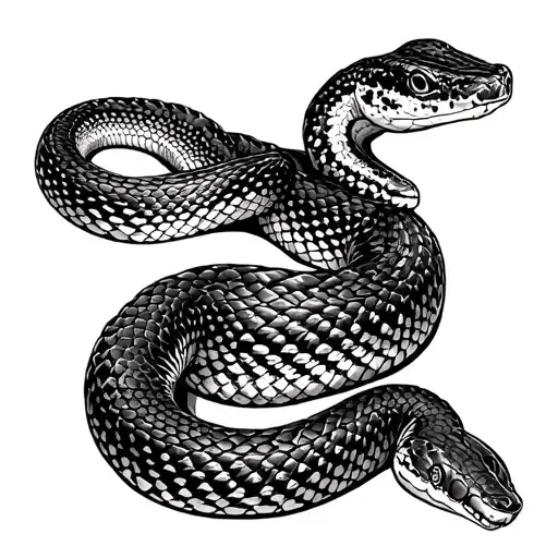 Western Diamondback Rattlesnake wrapping tattoo design idea