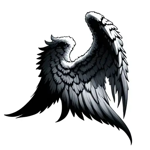gothic angel wings tattoo design idea