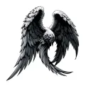 gothic angel wings tattoo design idea