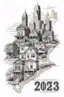 Philly skyline with and broken row home and it having the numbers 215 tattoo design idea