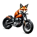 fox and motorbike  tattoo design idea