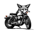 fox and motorbike  tattoo design idea