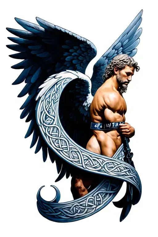 police celtic "444" arc angel michael archangel tattoo design idea