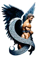 police celtic "444" arc angel michael archangel tattoo design idea