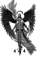 police celtic "444" arc angel michael archangel tattoo design idea