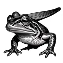 bullfrog dressed as a peaky blinder Thomas Shelby tattoo design idea