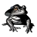 bullfrog dressed as a peaky blinder Thomas Shelby tattoo design idea