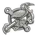 crane machine mechanic wrench tattoo design idea