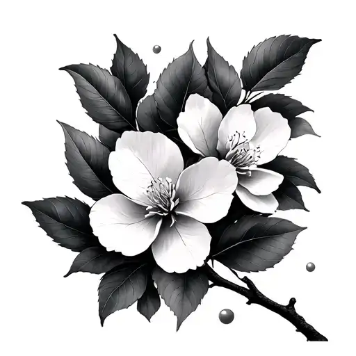 Cherry Blossom Fine Line tattoo design idea