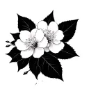 Cherry Blossom Fine Line tattoo design idea