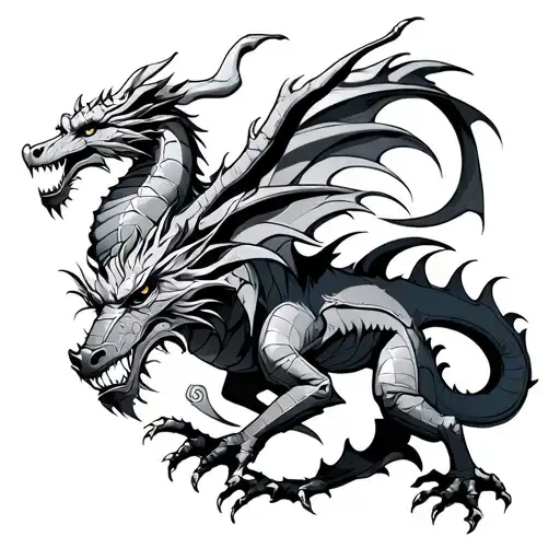 Knight Fighting Dragon tattoo design idea