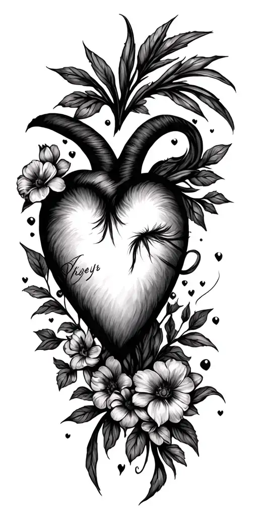 heidi lola toby vikki names in heart tattoo design idea