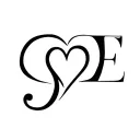 letters J "heart" E tattoo design idea