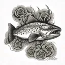 Brown Trout tattoo design idea