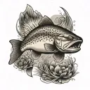 Brown Trout tattoo design idea