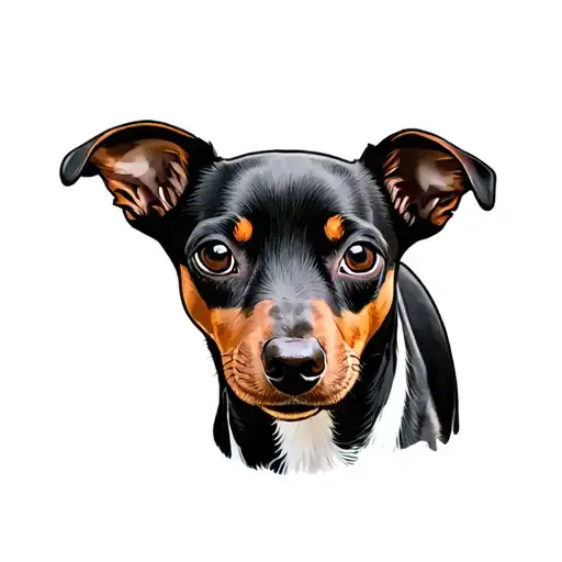 pinscher brown dog tattoo design idea