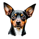 pinscher brown dog tattoo design idea